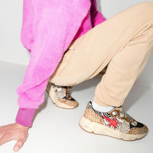 Golden Goose Running Sole Sneakers in Animal-print Pony Skin - Picture 2 of 10